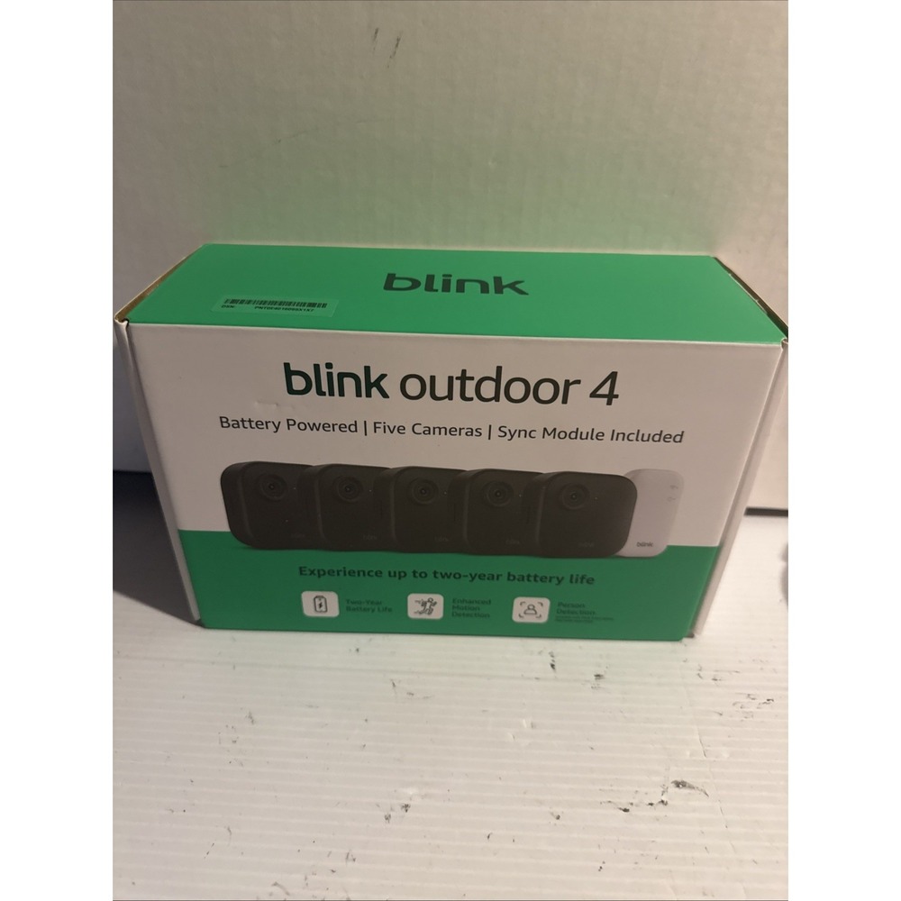BRAND NEW BLINK Outdoor 4 (4th Gen) 5-Camera Security System w/ Sync Module Core